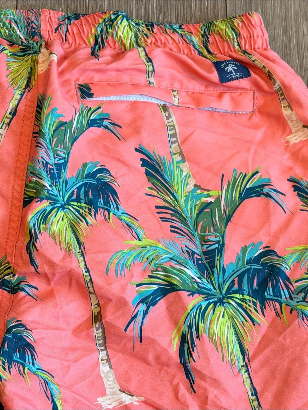 Free Planet Coral Pink Palm Tree Swim Trunks